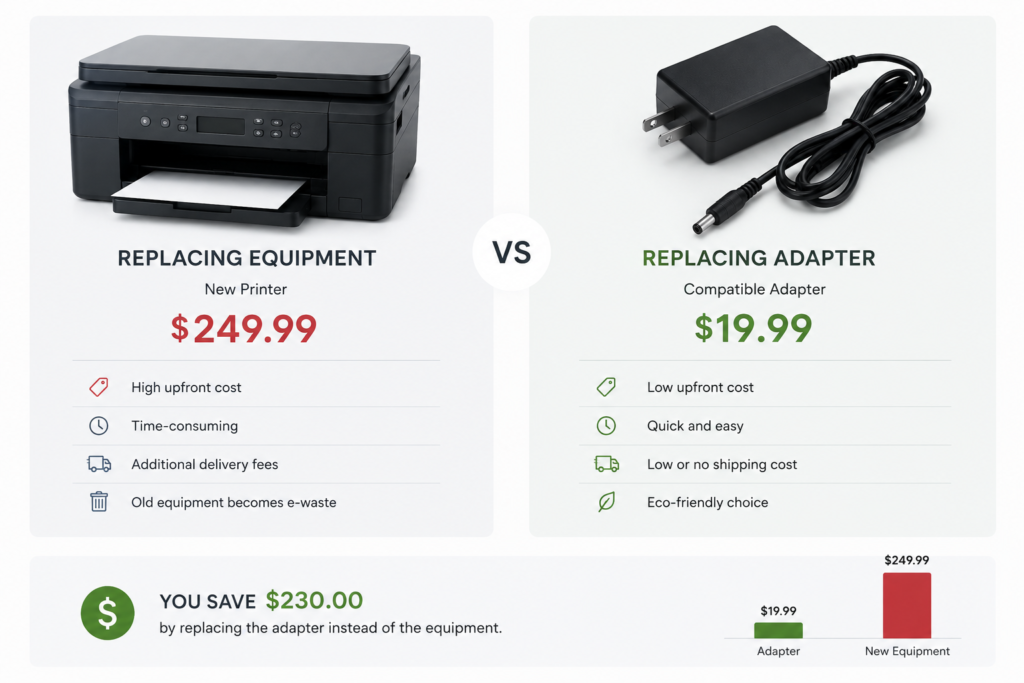 Replacement power adapter helps extend audio equipment lifespan