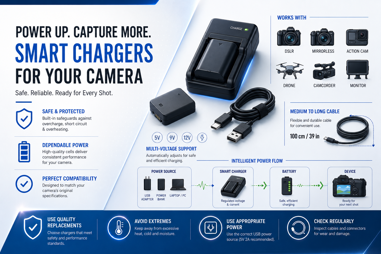 replacement chargers for cameras