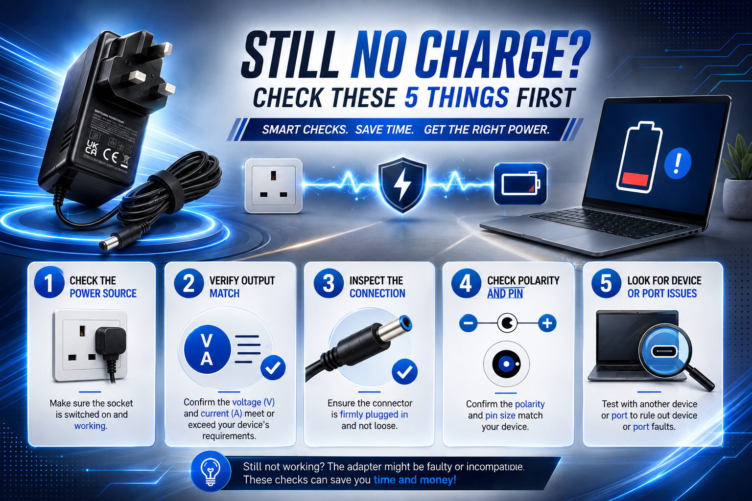 not charging after changing adapter