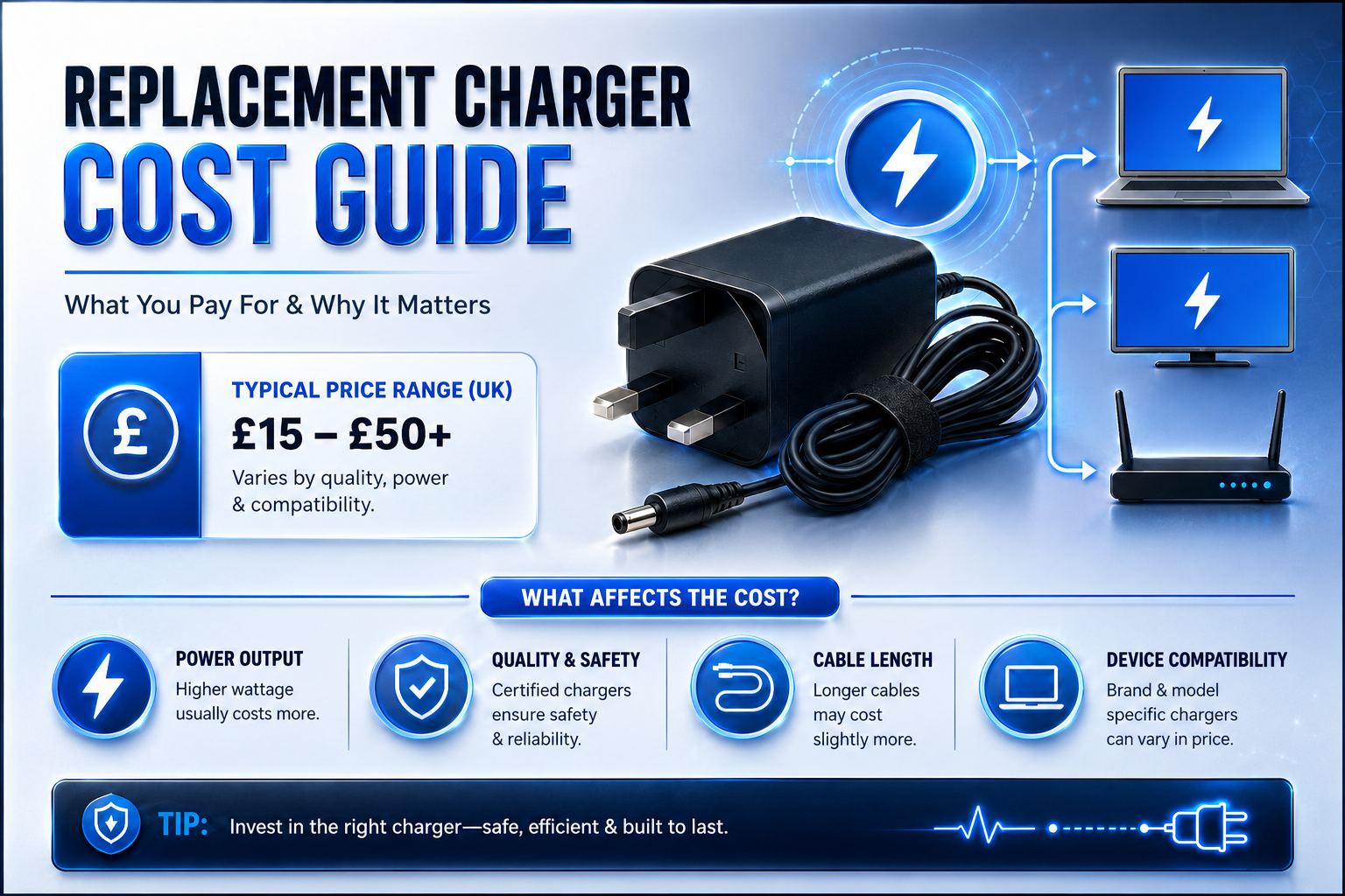 replacement charger cost