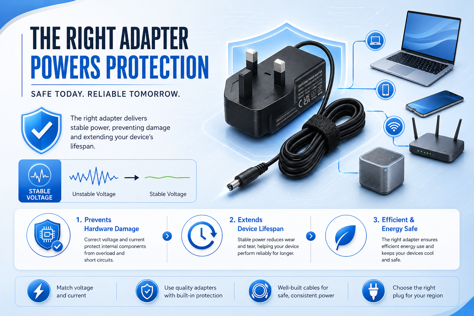 right adapter protects your device