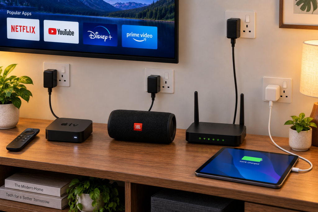 Various electronics with specific power adapters to avoid a charger not working issue.