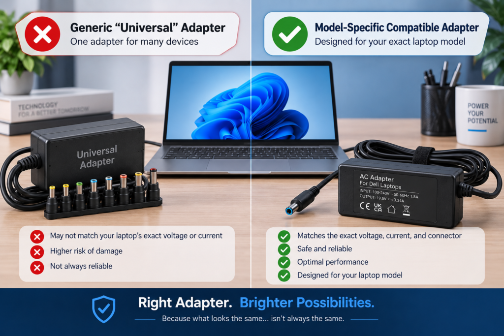 Generic versus compatible chargers when dealing with a laptop not charging after changing adapter.