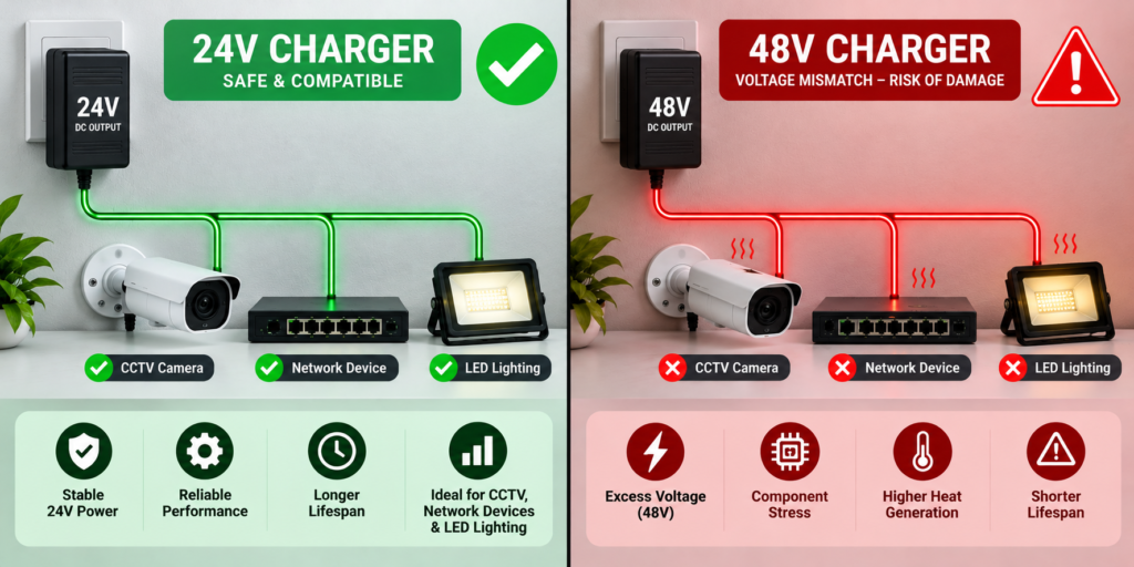 24v 1a mean on a power adapter