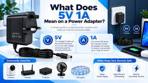 5v 1a mean on a power adapter