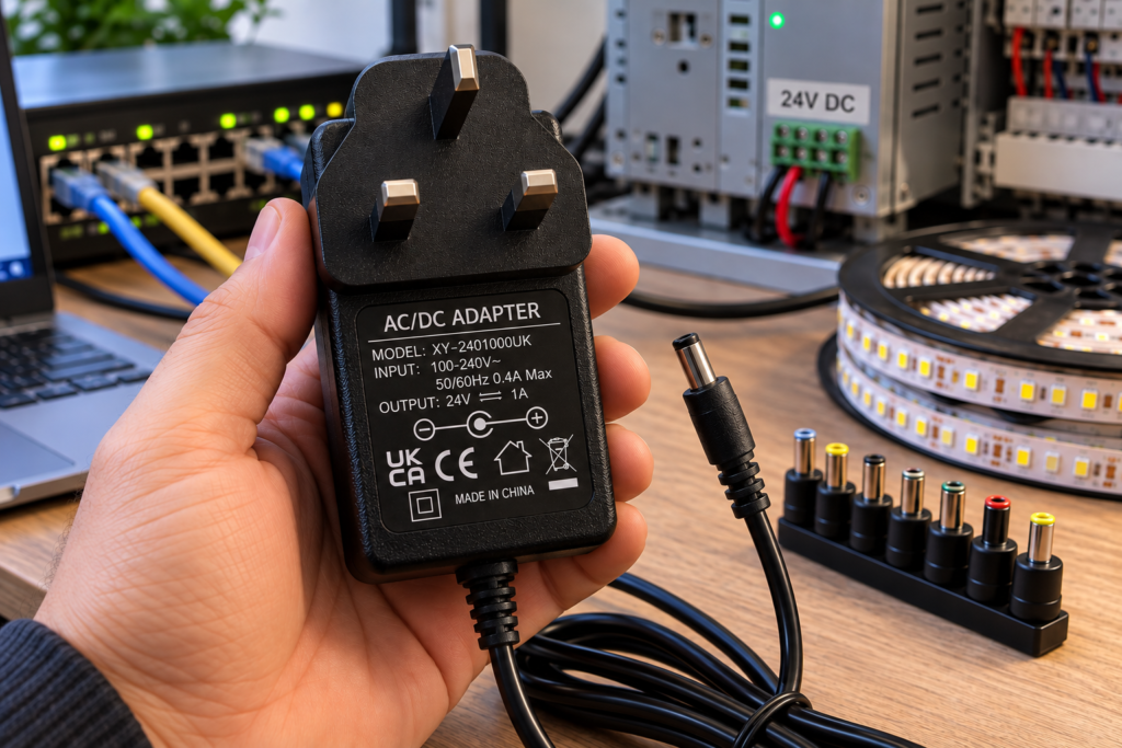 24v 1a mean on a power adapter